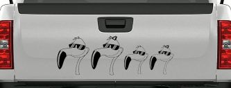 Flamingo Stick Family Decal for Car Truck Window Vinyl Sticker (Black)