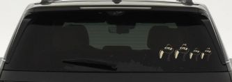 Flamingo Stick Family Car or Truck Window Decal Sticker (Desert Sand)