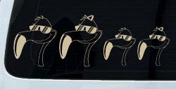 Flamingo Stick Family Car or Truck Window Decal Sticker (Desert Sand)