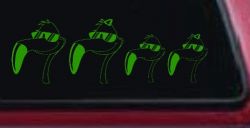 Flamingo Stick Family Decal for Car Truck Window Vinyl Sticker (Lime)