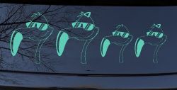 Flamingo Stick Family Car or Truck Window Decal Sticker (Mint)