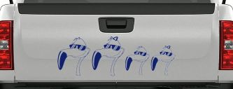 Flamingo Stick Family Car or Truck Window Decal Sticker (Navy)