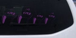 Flamingo Stick Family Car or Truck Window Decal Sticker (Violet)