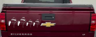 Flamingo Stick Family Car or Truck Window Decal Sticker (White)
