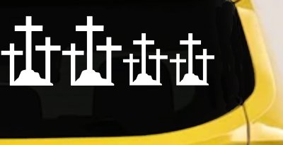 Christian 3 Crosses Stick Family Car or Truck Window Vinyl Decal Sticker
