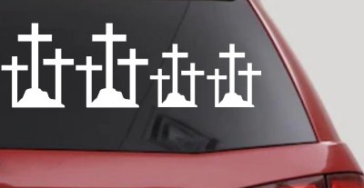 Christian 3 Crosses Stick Family Car or Truck Window Vinyl Decal Sticker
