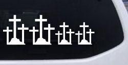 Christian 3 Crosses Stick Family Car or Truck Window Decal Sticker