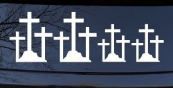 Christian 3 Crosses Stick Family Car or Truck Window Decal Sticker