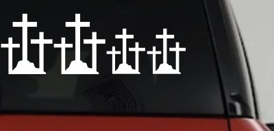 Christian 3 Crosses Stick Family Car or Truck Window Vinyl Decal Sticker
