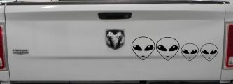 Alien Stick Family Car or Truck Window Decal Sticker (Black)