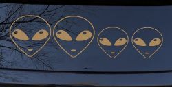 Alien Stick Family Car or Truck Window Decal Sticker (Light Brown)
