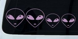 Alien Stick Family Car or Truck Window Decal Sticker (Lilac)