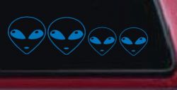 Alien Stick Family Decal for Car & Truck Windows - Vinyl Sticker (Sky Blue)