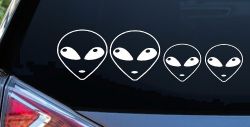 Alien Stick Family Car or Truck Window Decal Sticker