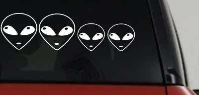 Alien Stick Family Decal for Car & Truck Windows - Vinyl Sticker