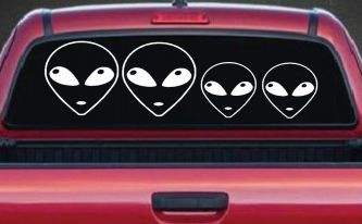 Alien Stick Family Car or Truck Window Decal Sticker