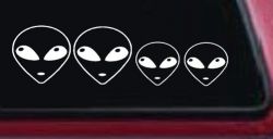 Alien Stick Family Car or Truck Window Decal Sticker
