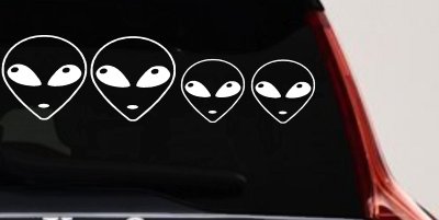 Alien Stick Family Decal for Car & Truck Windows - Vinyl Sticker