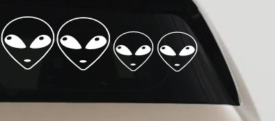 Alien Stick Family Decal for Car & Truck Windows - Vinyl Sticker