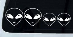 Alien Stick Family Car or Truck Window Decal Sticker