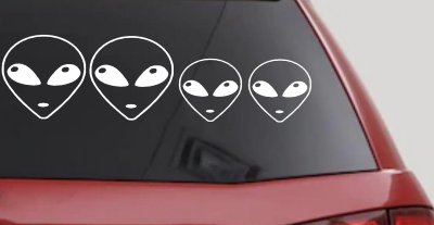 Alien Stick Family Decal for Car & Truck Windows - Vinyl Sticker