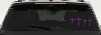 Christian Tribal Cross Stick Family Car or Truck Window Decal Sticker (Violet)