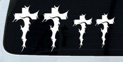 Christian Tribal Cross Stick Family Car or Truck Window Decal Sticker