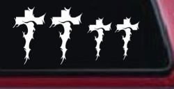 Christian Tribal Cross Stick Family Car or Truck Window Decal Sticker
