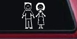 Expecting Family Stick Family Car or Truck Window Decal Sticker