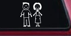 Expecting Family Stick Family Car or Truck Window Decal Sticker