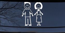 Expecting Family Stick Family Car or Truck Window Decal Sticker