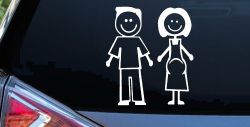 Expecting Family Stick Family Car or Truck Window Decal Sticker