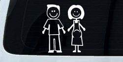 Expecting Family Stick Family Car or Truck Window Decal Sticker