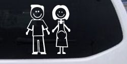 Expecting Family Stick Family Car or Truck Window Decal Sticker