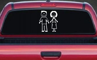 Expecting Family Stick Family Car or Truck Window Decal Sticker