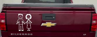 Expecting Family Stick Family Car or Truck Window Decal Sticker (White)
