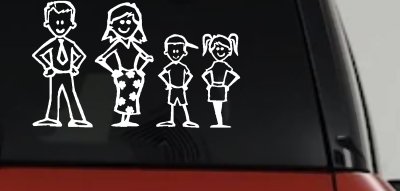 Stick Family Car Truck Window Vinyl Decal Sticker - Personalized Fun