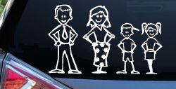 Stick Family Stick Family Car or Truck Window Decal Sticker