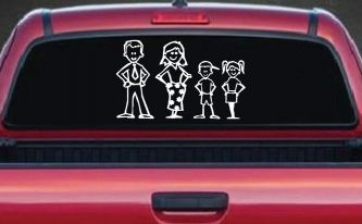 Stick Family Stick Family Car or Truck Window Decal Sticker
