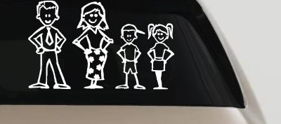 Stick Family Car Truck Window Vinyl Decal Sticker - Personalized Fun
