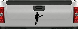 Guitar Player Car or Truck Window Decal Sticker (Black)