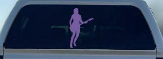 Guitar Player Car or Truck Window Decal Sticker (Purple)