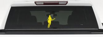 Guitar Player Car or Truck Window Decal Sticker (Yellow)