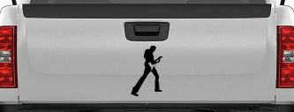 Guitar Player Car or Truck Window Decal Sticker (Black)