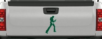 Guitar Player Car or Truck Window Decal Sticker (Dark Green)