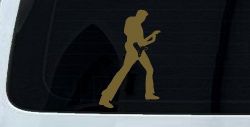 Guitar Player Car or Truck Window Decal Sticker (Gold)