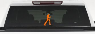 Guitar Player Car or Truck Window Decal Sticker (Orange)
