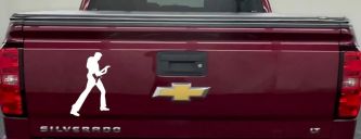 Guitar Player Decal for Cars Trucks Windows Vinyl Sticker (White)