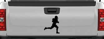 Football Player Running Sports Car or Truck Window Decal Sticker (Black)