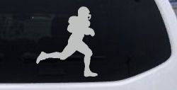 Football Player Running Sports Car or Truck Window Decal Sticker (Light Gray)